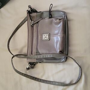 Giani Bernini Genuine Leather Crossbody Bag, Grey